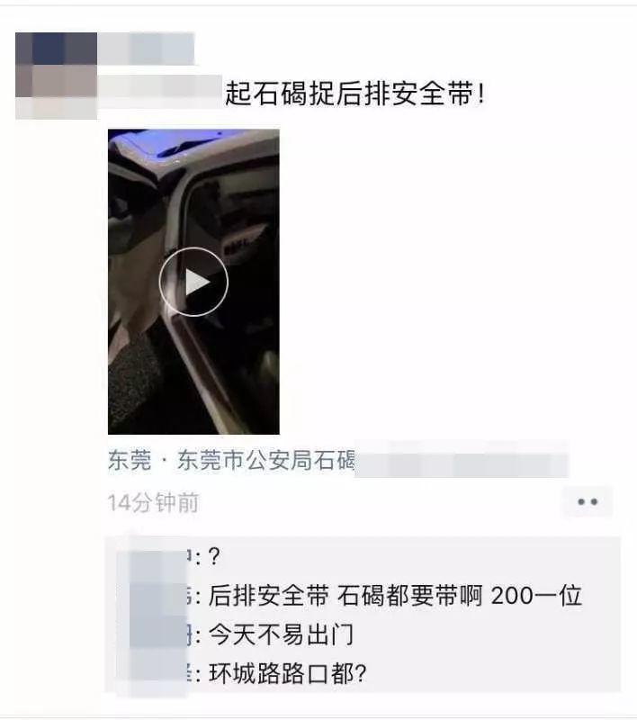 东莞查后排不系安全带罚200元？真相是...