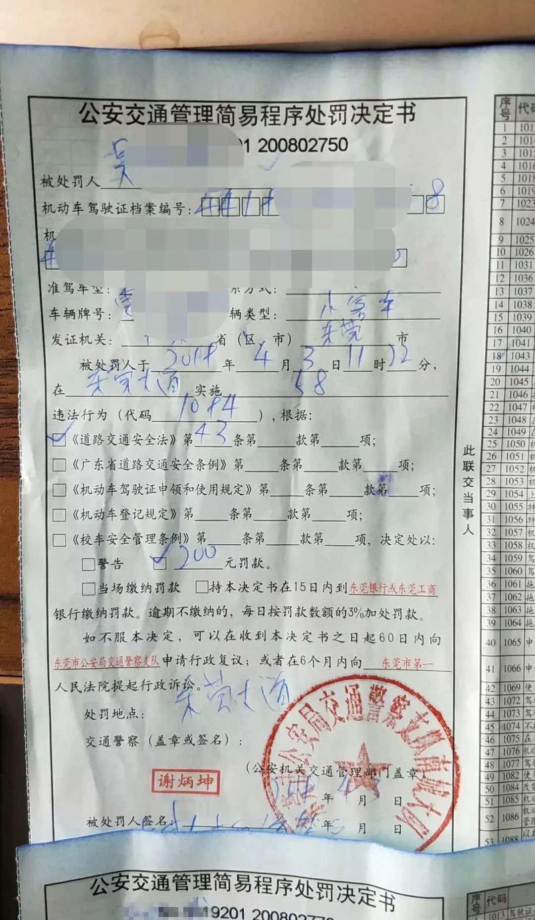东莞车主追尾扣8分罚500元！被追尾者扣3分罚150元！