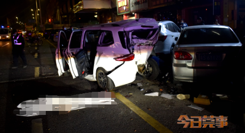 可怕！东莞男子醉驾追尾致1死3伤！9车损毁！现场惨烈！