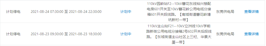 紧急提醒！今晚开始！东莞大面积停电！快看有没有你家.....