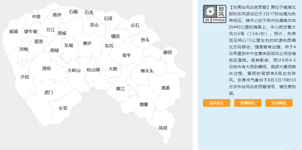 下班快回家！8级大风+大暴雨! 黄色暴雨预警！台风回来东莞吗？