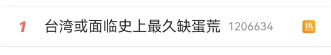 热搜第一！台湾人“吃不起茶叶蛋了”！