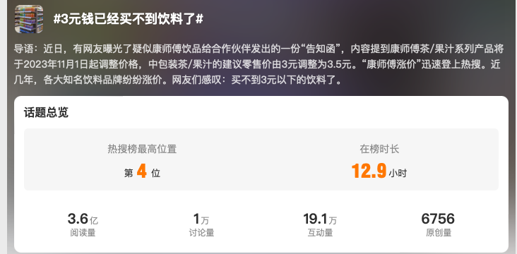 知名饮料要涨价？网友：有种被背叛的感觉…